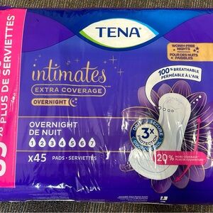 Tena Intimates Overnight Pads Extra Coverage 45 count